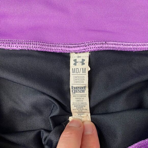 Under Armour heat gear compression Capri leggings black & pink - Picture 5 of 10